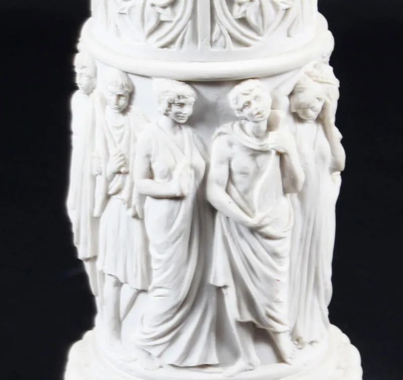 Pamono 20th Century Composition Marble Bust of Apollo on Pedestal, Set of 2> Pedestals And Columns