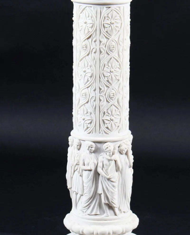 Pamono 20th Century Composition Marble Bust of Apollo on Pedestal, Set of 2> Pedestals And Columns