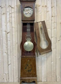 Pamono 19th Century Comtoise Clock in Fir with Enameled Figures> Clocks