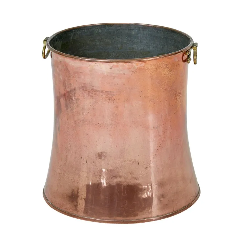 Pamono 19th Century Copper and Brass Shaped Bucket, 1890s> Ice Buckets & Wine Coolers