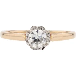 Best Pamono 20th Century Diamond 18 Karat Yellow Gold Solitaire Ring