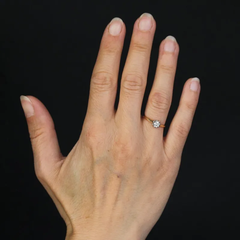 Best Pamono 20th Century Diamond 18 Karat Yellow Gold Solitaire Ring