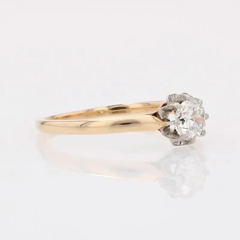 Best Pamono 20th Century Diamond 18 Karat Yellow Gold Solitaire Ring
