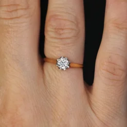 Best Pamono 20th Century Diamond 18 Karat Yellow Gold Solitaire Ring
