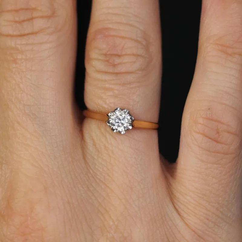 Best Pamono 20th Century Diamond 18 Karat Yellow Gold Solitaire Ring