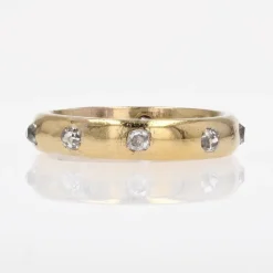 Pamono 20th Century Diamonds 18 Karat Yellow Gold Wedding Ring><noscript><img width=