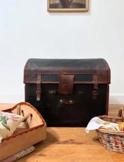 Pamono 19th Century Domed Travel Trunk><noscript><img width=