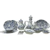 Pamono 19th Century Dutch Blue Onion Tableware attributed to Louis Regout Maastricht, Set of 36> Serving Dishes