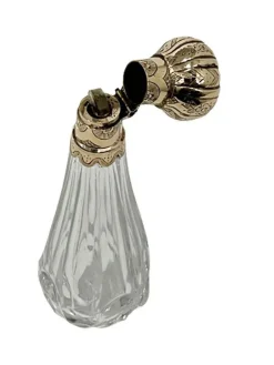 Pamono 19th Century Dutch Crystal and Gold Perfume Bottle> Bottles, Carafes & Jugs