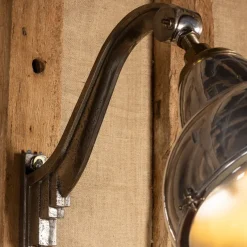 Pamono 20th Century Dutch Polished Metal Outdoor Lamps, 1920s, Set of 2><noscript><img width=