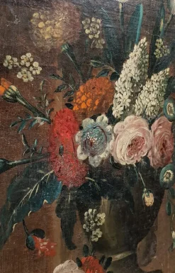 Pamono 18th Century Dutch School, Flowers Bouquet, Oil on Canvas, Set of 2><noscript><img width=