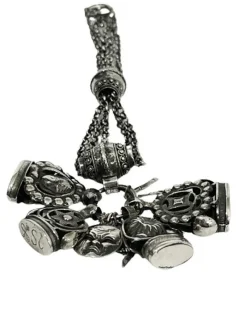 Sale Pamono 19th Century Dutch Silver Chatelaine with 4 Cachets and Charms