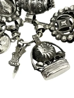 Sale Pamono 19th Century Dutch Silver Chatelaine with 4 Cachets and Charms
