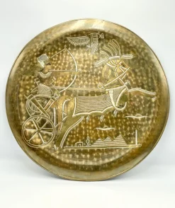 Hot Pamono 20th Century Egyptian Handmade Brass Decorative Wall Plate