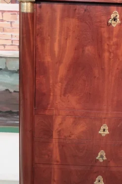 Pamono 19th Century Empire Mahogany Secretaire><noscript><img width=