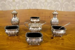 Pamono 19th Century English Silver Set, 1890s, Set of 7><noscript><img width=