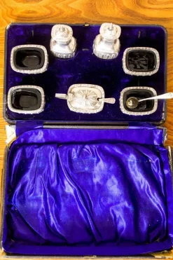 Pamono 19th Century English Silver Set, 1890s, Set of 7><noscript><img width=