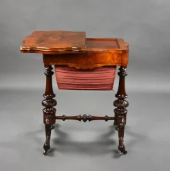Outlet Pamono 19th Century English Victorian Burr Walnut Games Table, 1860s