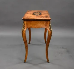 Pamono 19th Century English Victorian Burl Walnut and Marquetry Inlaid Card Table, 1860s><noscript><img width=