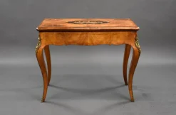 Pamono 19th Century English Victorian Burl Walnut and Marquetry Inlaid Card Table, 1860s><noscript><img width=