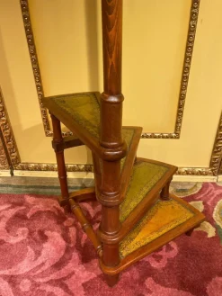 Pamono 20th Century English Victorian Leather Library Steps or Stepladder><noscript><img width=