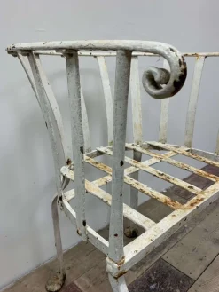 Discount Pamono 19th Century English Wrought Iron Garden Chair with Rounded Back