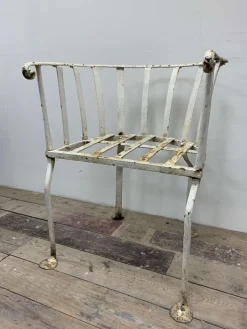 Discount Pamono 19th Century English Wrought Iron Garden Chair with Rounded Back
