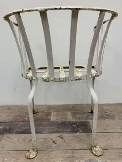 Discount Pamono 19th Century English Wrought Iron Garden Chair with Rounded Back