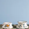 Pamono 18th Century Floral Salt Pigs from Rouen Faience, Set of 2> Salt & Pepper Shakers