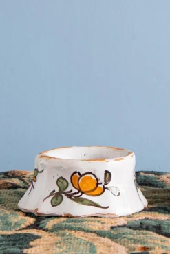 Pamono 18th Century Floral Salt Pigs from Rouen Faience, Set of 2><noscript><img width=