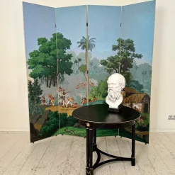 Pamono 20th Century Four Panel Wallpaper Screen from Zuber, 1940s><noscript><img width=