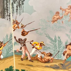 Pamono 20th Century Four Panel Wallpaper Screen from Zuber, 1940s><noscript><img width=