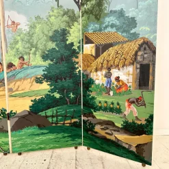 Pamono 20th Century Four Panel Wallpaper Screen from Zuber, 1940s><noscript><img width=