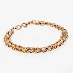 Pamono 20th Century French 18 Karat Yellow Gold Double Row Bracelet><noscript><img width=