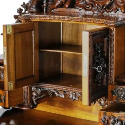 Pamono 19th Century French Baroque Neo-Gothic Carved Secretaire><noscript><img width=