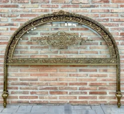 Pamono 19th Century French Belle Époque Style Headboard in Bronze, Glass and Brass> Beds & Bedroom Sets