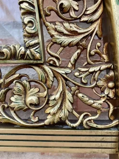 Pamono 19th Century French Belle Époque Style Headboard in Bronze, Glass and Brass><noscript><img width=