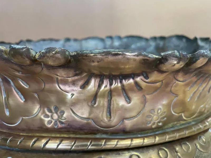 Outlet Pamono 19th Century French Brass Lion Head Jardinière