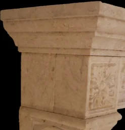 Pamono 20th Century French Carved Limestone Fireplace with Scrolled Jambs