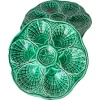 Clearance Pamono 20th Century French Green Majolica Plates from Sarreguemines, Set of 4