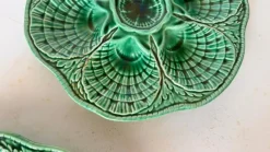 Clearance Pamono 20th Century French Green Majolica Plates from Sarreguemines, Set of 4