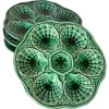 Outlet Pamono 20th Century French Green Majolica Plates from Sarreguemines, Set of 4