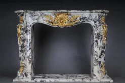 Pamono 20th Century French Marble Fireplace with Gilded Bronze> Fireplaces And Mantels