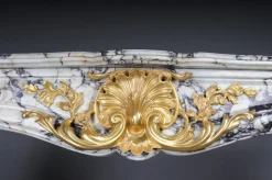 Pamono 20th Century French Marble Fireplace with Gilded Bronze><noscript><img width=