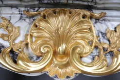 Pamono 20th Century French Marble Fireplace with Gilded Bronze><noscript><img width=