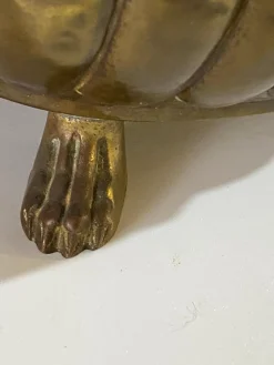 Pamono 19th Century French Polished Brass Jardiniere with Lions Ring Handles><noscript><img width=