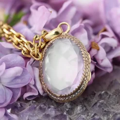 Sale Pamono 20th Century French Rock Crystal 18 Karat Yellow Gold Locket Pendant