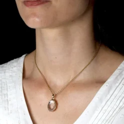 Sale Pamono 20th Century French Rock Crystal 18 Karat Yellow Gold Locket Pendant