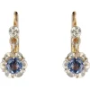 Pamono 20th Century French Sapphire 18 Karat Yellow Gold Lever-Back Earrings, Set of 2> Earrings