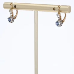 Pamono 20th Century French Sapphire 18 Karat Yellow Gold Lever-Back Earrings, Set of 2><noscript><img width=